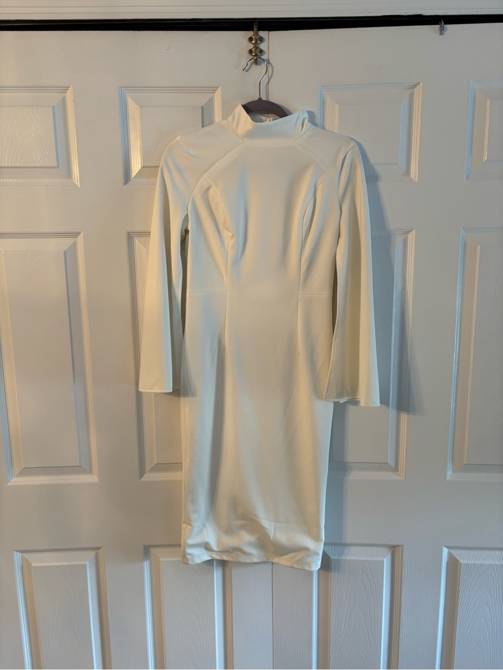 Abyss By Abby Cream Long-Sleeve Mock Neck Dress